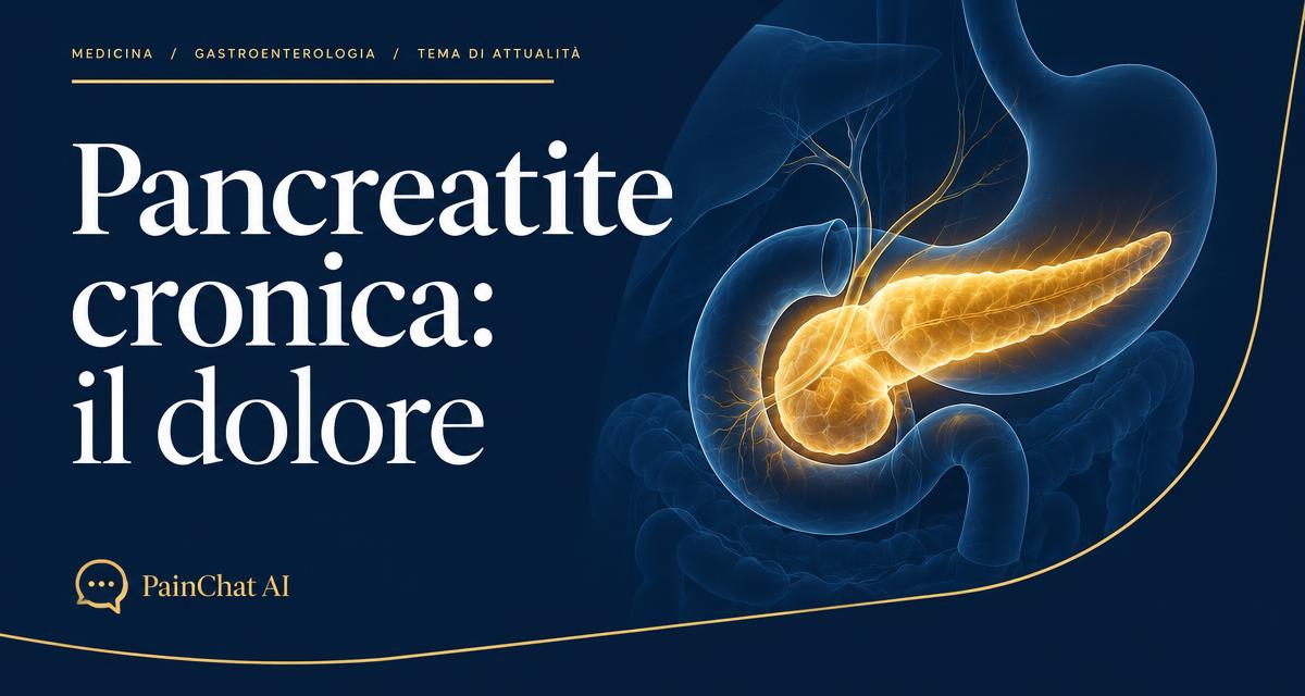 Pancreatite cronica: il dolore che arriva fino alla schiena — PainChat AI · Dott. Giuseppe Strano, terapia del dolore Pancreatite cronica: il dolore che arriva fino alla schiena — PainChat AI · Dott. Giuseppe Strano, terapia del dolore